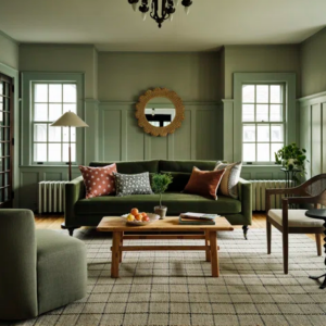 Living Room with All Green Shades
