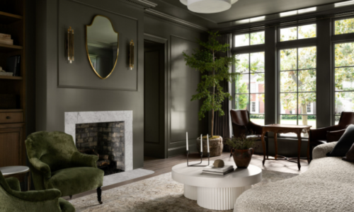 Living Room with All Green Shades